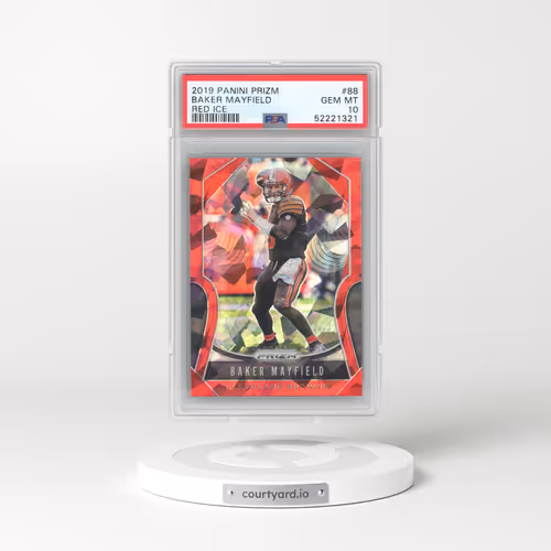 2019 Panini Prizm #88 Baker Mayfield - Red Ice (PSA 10 GEM MINT)