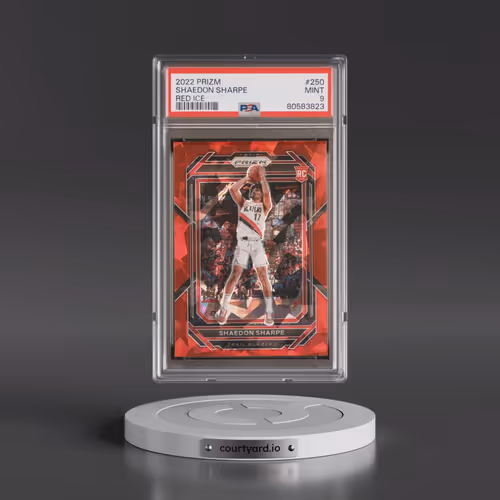 2022 Panini Prizm #250 Shaedon Sharpe - Red Ice (PSA 9 MINT)