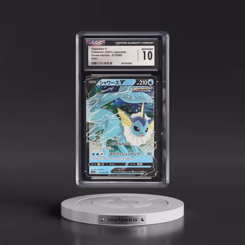 2021 Eevee Heroes #015/069 Vaporeon V - Holo (CGC 10 GEM MINT)