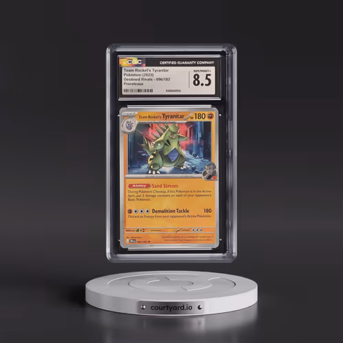 2025 Destined Rivals - DRI EN #096/182 Team Rocket's Tyranitar - Prerelease (Non Holo) (CGC 8.5 NM-M