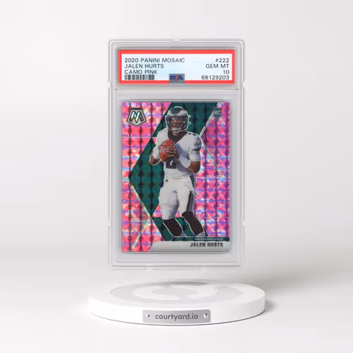 2020 Panini Mosaic #222 Jalen Hurts - Camo Pink (PSA 10 GEM MINT)