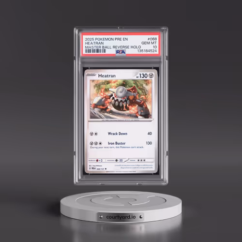 2025 Pokémon Pre EN-Prismatic Evolutions #068 Heatran - Reverse Holo Master Ball (PSA 10 GEM MINT)