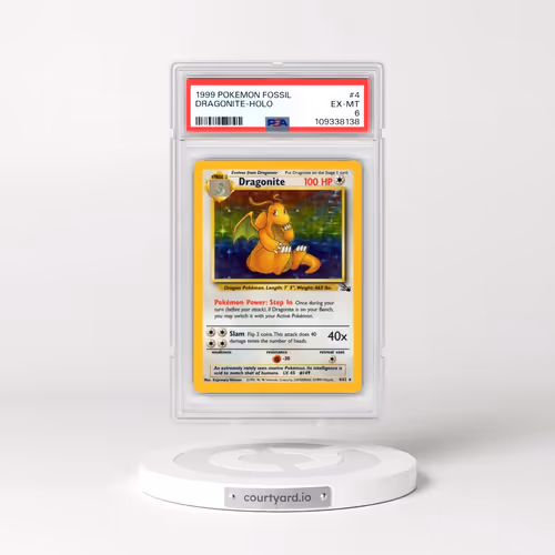 1999 Pokémon Fossil #4 Dragonite - Holo (PSA 6 EX-MT)