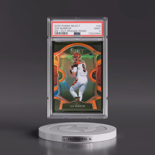 2020 Panini Select #46 Joe Burrow - Die-Cut Orange Prizm (PSA 9 MINT)
