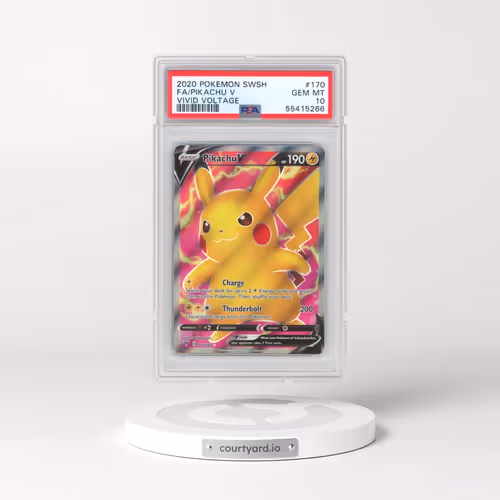 2020 Pokémon Sword & Shield Vivid Voltage #170 Pikachu V - Holo Full Art (PSA 10 GEM MINT)