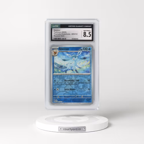2025 Prismatic Evolutions - PRE EN #025/131 Glaceon - Reverse Holo (CGC 8.5 NM-MT+)