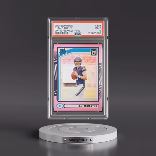 2024 Panini Donruss #303 JJ McCarthy - Optic Preview-Pink (PSA 9 MINT)