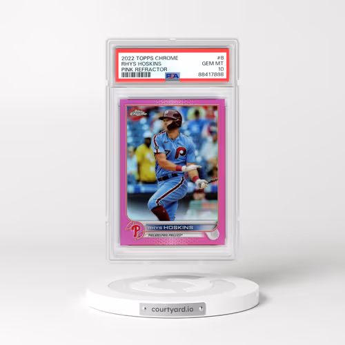 2022 Topps Chrome #8 Rhys Hoskins - Pink Refractor (PSA 10 GEM MINT)