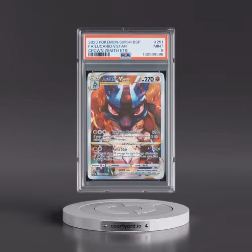 2023 Pokémon Swsh Black Star Promo #291 Lucario Vstar - Full Art Crown Zenith Elite Trainer Box (PSA