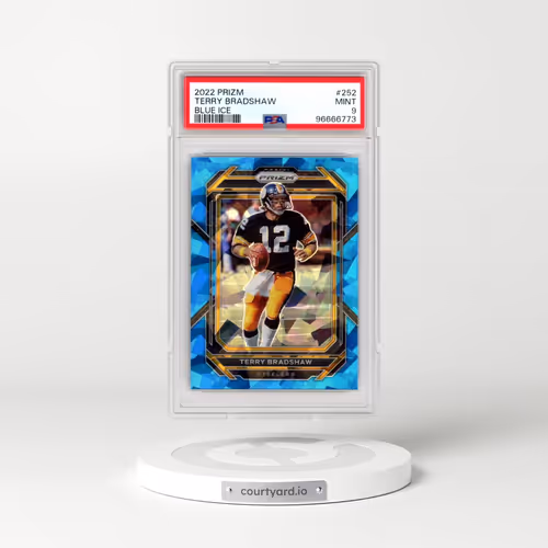 2022 Panini Prizm #252 Terry Bradshaw - Blue Ice (PSA 9 MINT)