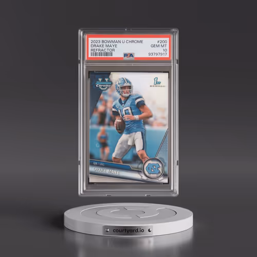 2023 Bowman University Chrome #200 Drake Maye - Refractor (PSA 10 GEM MINT)