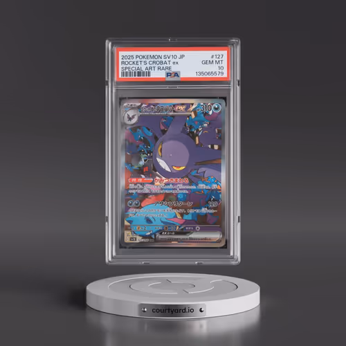 2025 Pokémon SV10-Glory of Team Rocket #127 Team Rocket's Crobat EX - Holo Special Art Rare (PSA 10
