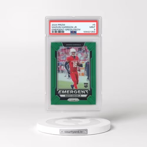 2024 Panini Prizm Emergent #5 Marvin Harrison Jr. - Green Prizm (PSA 9 MINT)