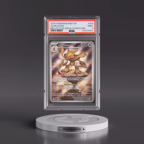 2025 Pokémon Mep EN-Me Black Star Promo #009 Alakazam - Mega Evolution Pokemon Center Elite Trainer
