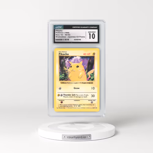 1999 Base Set #58 Pikachu - Shadowless (CGC 10 GEM MINT)