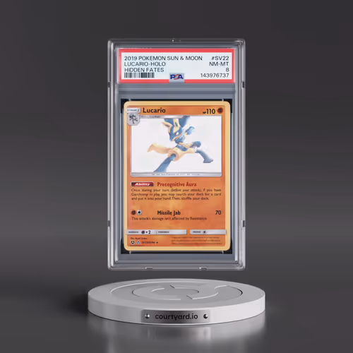 2019 Pokémon Sun & Moon Hidden Fates #SV22 Lucario - Holo (PSA 8 NM-MT)