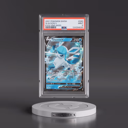 2021 Pokémon Sword & Shield Evolving Skies #040 Glaceon V - Holo (PSA 9 MINT)
