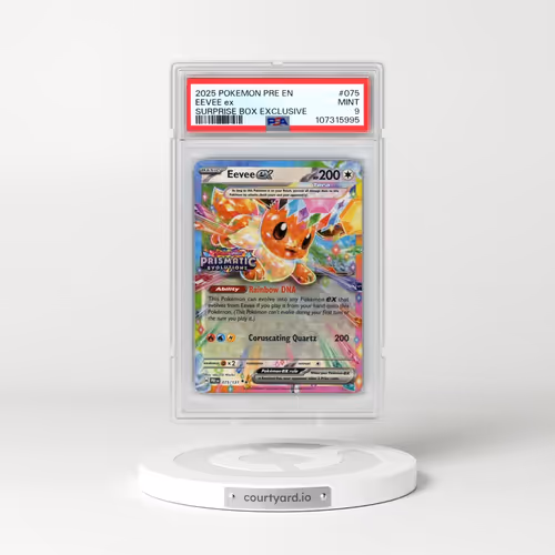 2025 Pokémon Pre EN-Prismatic Evolutions #075 Eevee EX - Holo Surprise Box Exclusive (PSA 9 MINT)