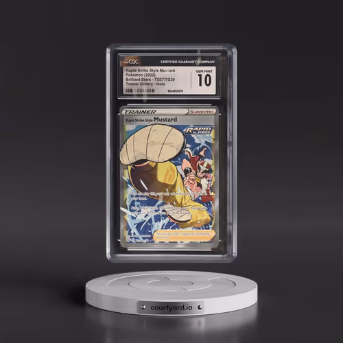 2022 Brilliant Stars #TG27/TG30 Rapid Strike Style Mustard - Trainer Gallery Holo (CGC 10 GEM MINT)
