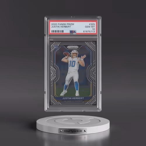 2020 Panini Prizm #325 Justin Herbert (PSA 10 GEM MINT)