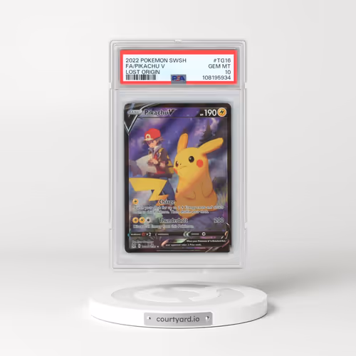 2022 Pokémon Sword & Shield Lost Origin #TG16 Pikachu V - Holo Full Art (PSA 10 GEM MINT)