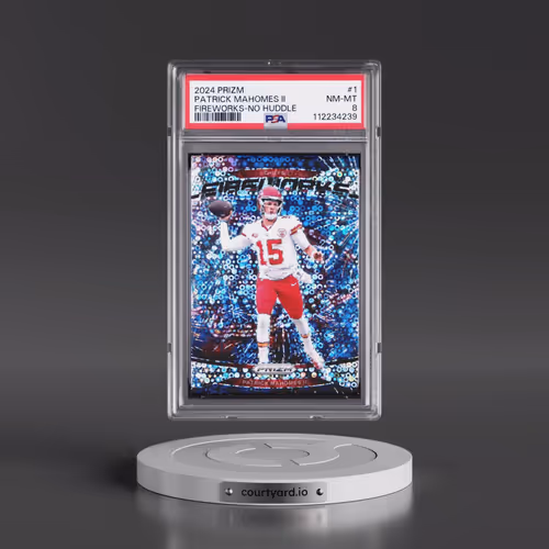 2024 Panini Prizm Fireworks #1 Patrick Mahomes II - No Huddle (PSA 8 NM-MT)