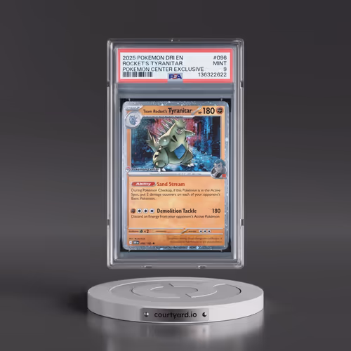 2025 Pokémon Dri EN-Destined Rivals #096 Team Rocket's Tyranitar - Pokemon Center Exclusive (PSA 9 M