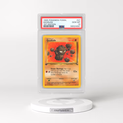 1999 Fossil #47 Geodude - 1st Edition 1st Edition (PSA 10 GEM MINT)