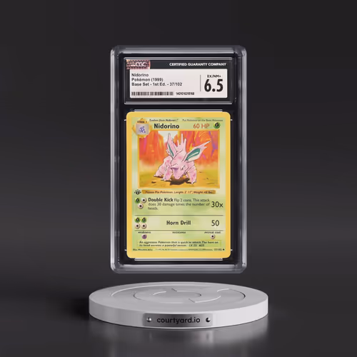 1999 Base Set #37/102 Nidorino - 1st Edition 1st Edition (CGC 6.5 EX-NM+)