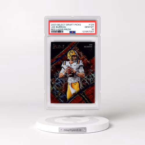 2023 Panini Select Draft Picks #129 Joe Burrow - Red Lazer Prizm (PSA 10 GEM MINT)