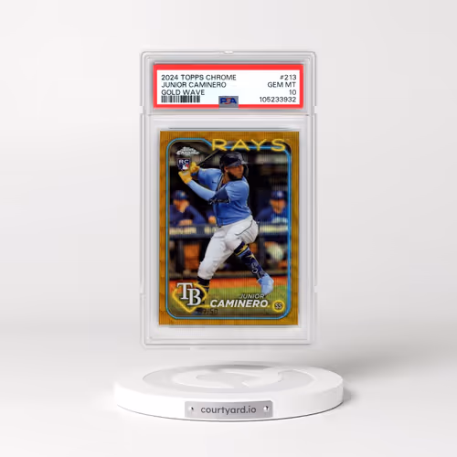 2024 Topps Chrome #213 Junior Caminero - Gold Wave (PSA 10 GEM MINT)