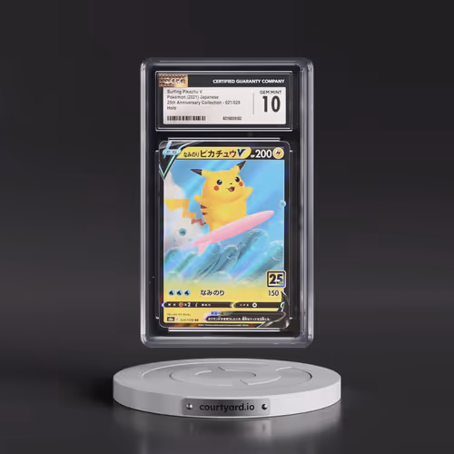 2021 Pokémon 25th Anniversary Collection #021 Surfing Pikachu V - Holo (CGC 10 GEM MINT)