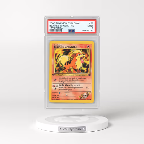 2000 Pokémon Gym Challenge #62 Blaine's Growlithe - 1st Edition (PSA 9 MINT)