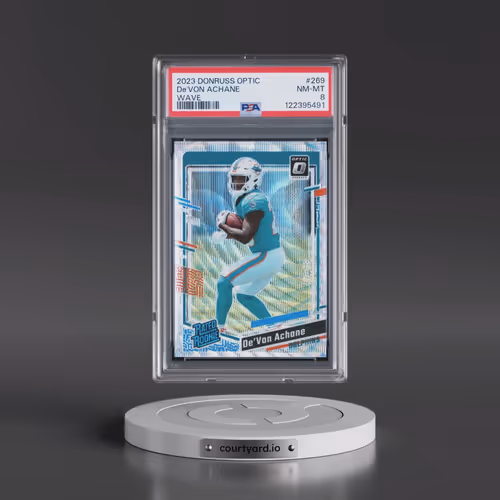 2023 Panini Donruss Optic #269 DE'Von Achane - Wave (PSA 8 NM-MT)