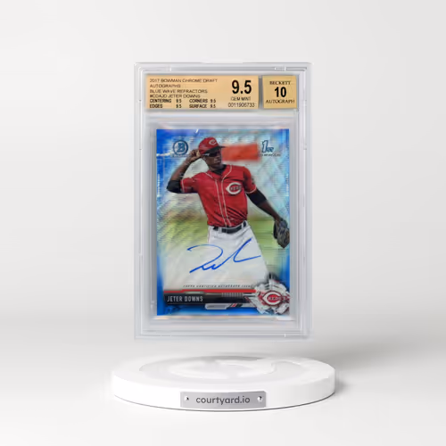 2017 Bowman Draft Chrome Draft Picks Autographs #CDAJD Jeter Downs - Blue Wave Refractor (BGS 9.5 GEM MINT)