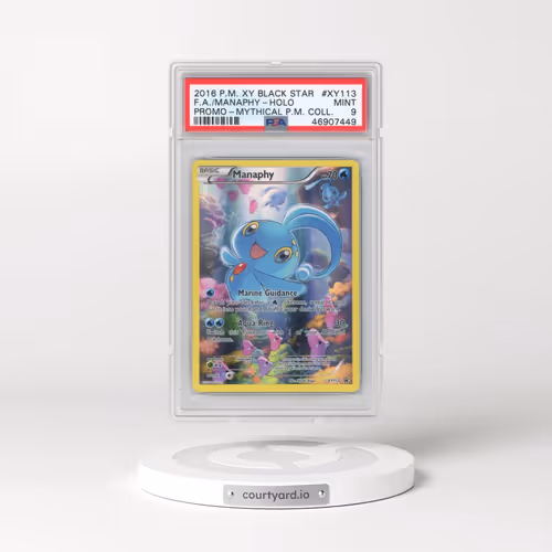 2016 Pokémon XY Black Star Promo #XY113 Manaphy - Full Art Mythical Pokemon Collection (PSA 9 MINT)
