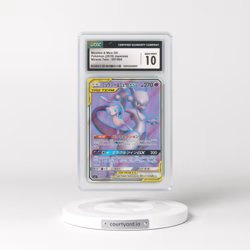 2019 Japanese Miracle Twins #97 Mewtwo & Mew GX - Full Art Holo (CGC 10 GEM MINT)