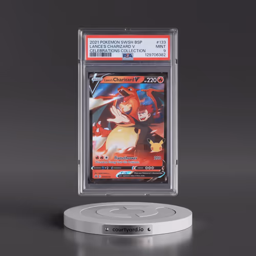 2021 Pokémon Swsh Black Star Promo #133 Lance's Charizard V - Holo Celebrations Collection (PSA 9 MI