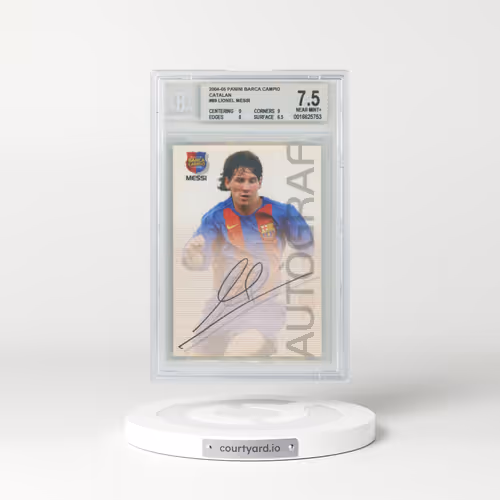 2004 Panini Sports Mega Cracks Barca #89 Lionel Messi - Campio (Catalan) (BGS 7.5 NM+)