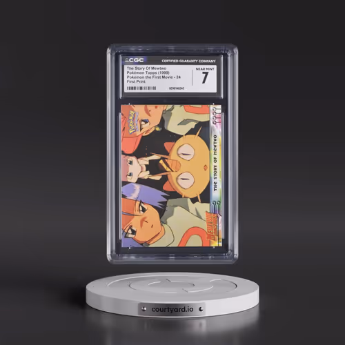 1999 Pokémon the First Movie #24 The Story Of Mewtwo - First Print (Blue Topps Logo) (CGC 7 NM)