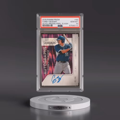 2015 Panini Prizm Autograph Prizms #30 Corey Seager - Purple Flash (PSA 10 GEM MINT)