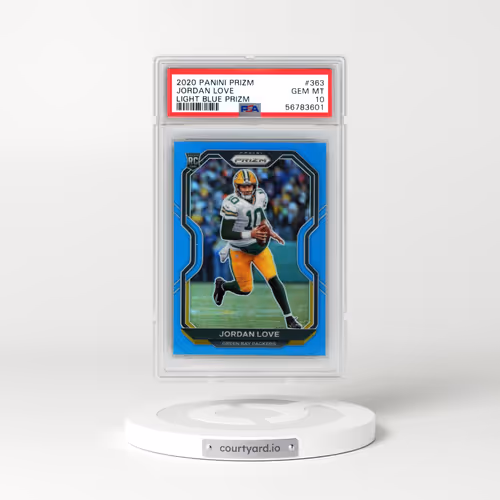 2020 Panini Prizm #363 Jordan Love - Light Blue Prizm (PSA 10 GEM MINT)