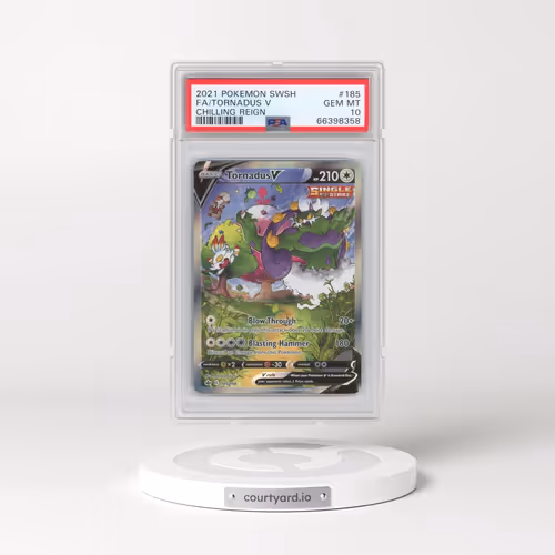 2021 Pokémon Sword & Shield Chilling Reign #185 Tornadus V - Holo Full Art (PSA 10 GEM MINT)