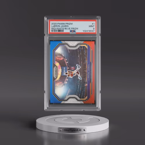 2020 Panini Prizm #1 LeBron James - Red/White/Blue Prizm (PSA 9 MINT)