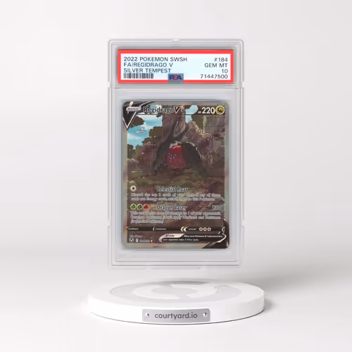 2022 Pokémon Sword & Shield Silver Tempest #184 Regidrago V - Holo Full Art (PSA 10 GEM MINT)