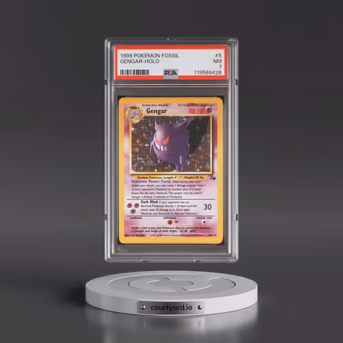 1999 Pokémon Fossil #5 Gengar - Holo (PSA 7 NM)