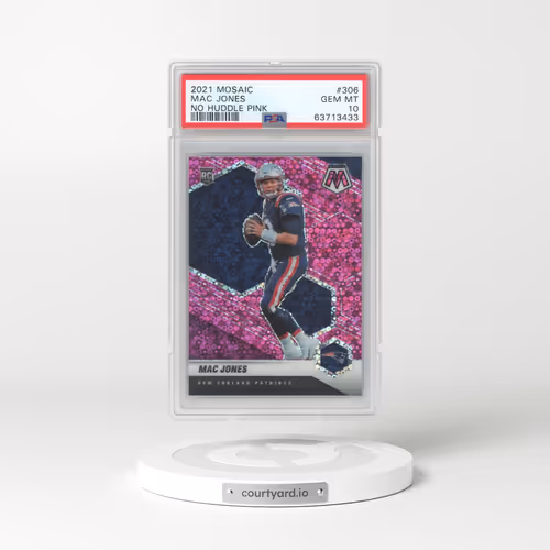 2021 Panini Mosaic #306 Mac Jones - No Huddle Pink (PSA 10 GEM MINT)