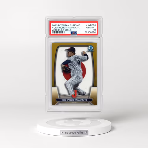 2023 Bowman Chrome World Baseball Classic Flag #WBC51 Yoshinobu Yamamoto - Gold Refractor (PSA 10 GE
