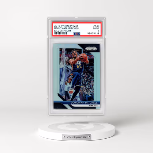 2018 Panini Prizm #143 Donovan Mitchell - Silver Prizm (PSA 9 MINT)