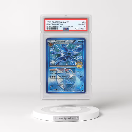 2013 Pokémon Black & White Plasma Freeze #23 Glaceon - Holo Crosshatch-2013 City Championships-Staff (PSA 8 NM-MT)